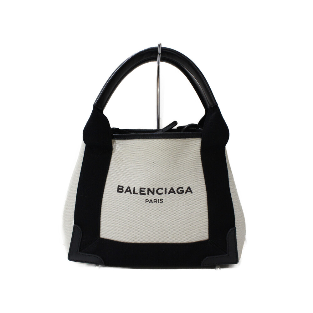 Balenciaga Cabas black Navy handbag pouch canvas calfskin XS shoulder bag Blue - Picture 2 of 7